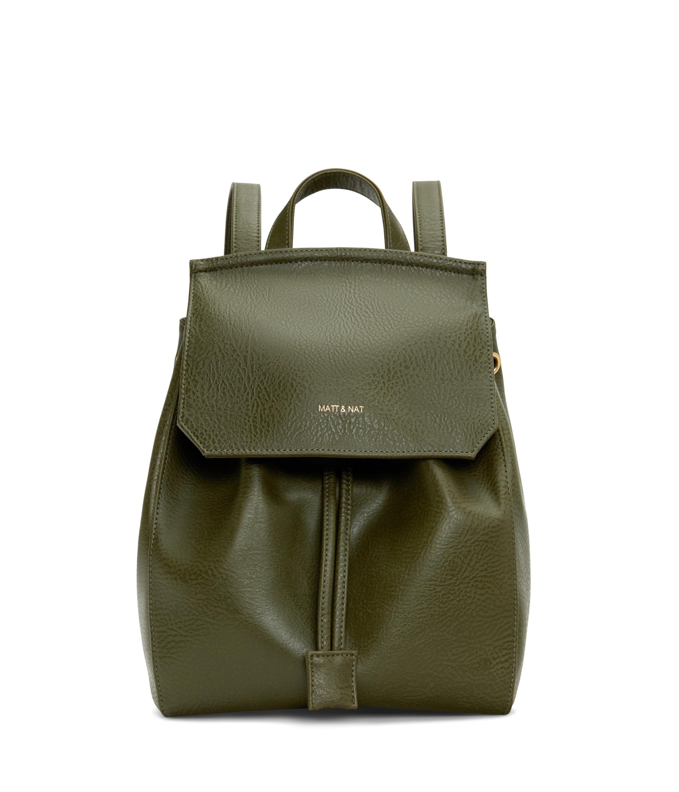 Matt & Nat Vegan Handbags - Mumbai Small Backpack in Leaf Green | Cruelty-Free & Sustainable Designer Purse for Women & Men | Perfect for Work, Travel & Everyday Use