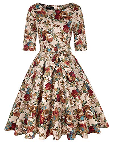 3/4 Sleeve - Floral Khaki
