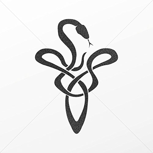 Alternative Medicine Snake Stickers - 5 x 3.61 Inch Metallic Black Weatherproof Decals for Laptop, Tablet, Phone & Water Bottle | Perfect for Yoga Studios, Holistic Healing Spaces & Personal Wellness Items