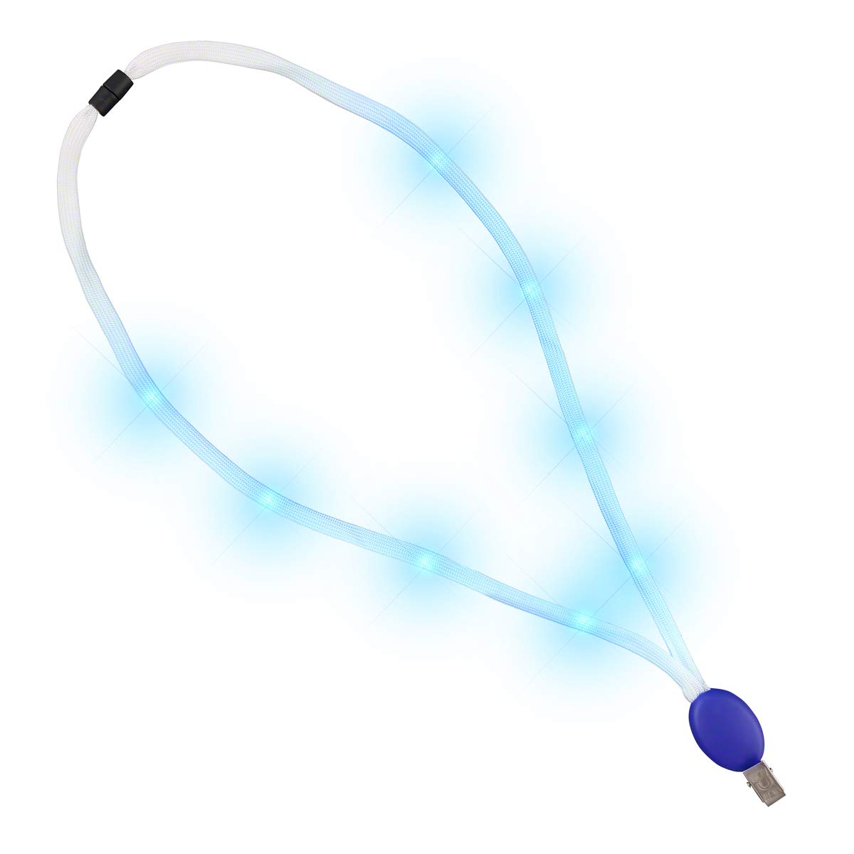 Blue LED Flashing Lanyard with Badge Holder for Events & Security