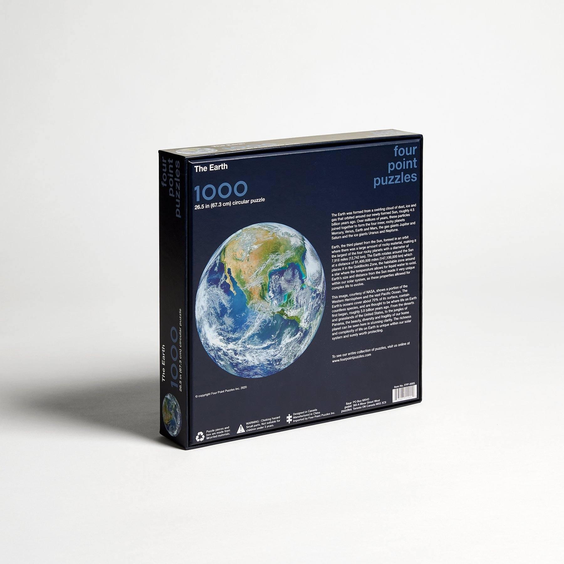 The Earth Puzzle by Four Point Puzzles - 1000 Piece Jigsaw Puzzle for Adults & Kids, Perfect for Family Game Night & Educational Learning
