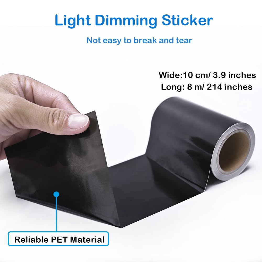 Black Light Blocking Tape - Adhesive Dimming Sticker for LCD Panels, Appliances & LED Strips | Blocks 50-70% Light | Perfect for Home Theater Setup, Gaming Rooms & Nighttime Lighting Control