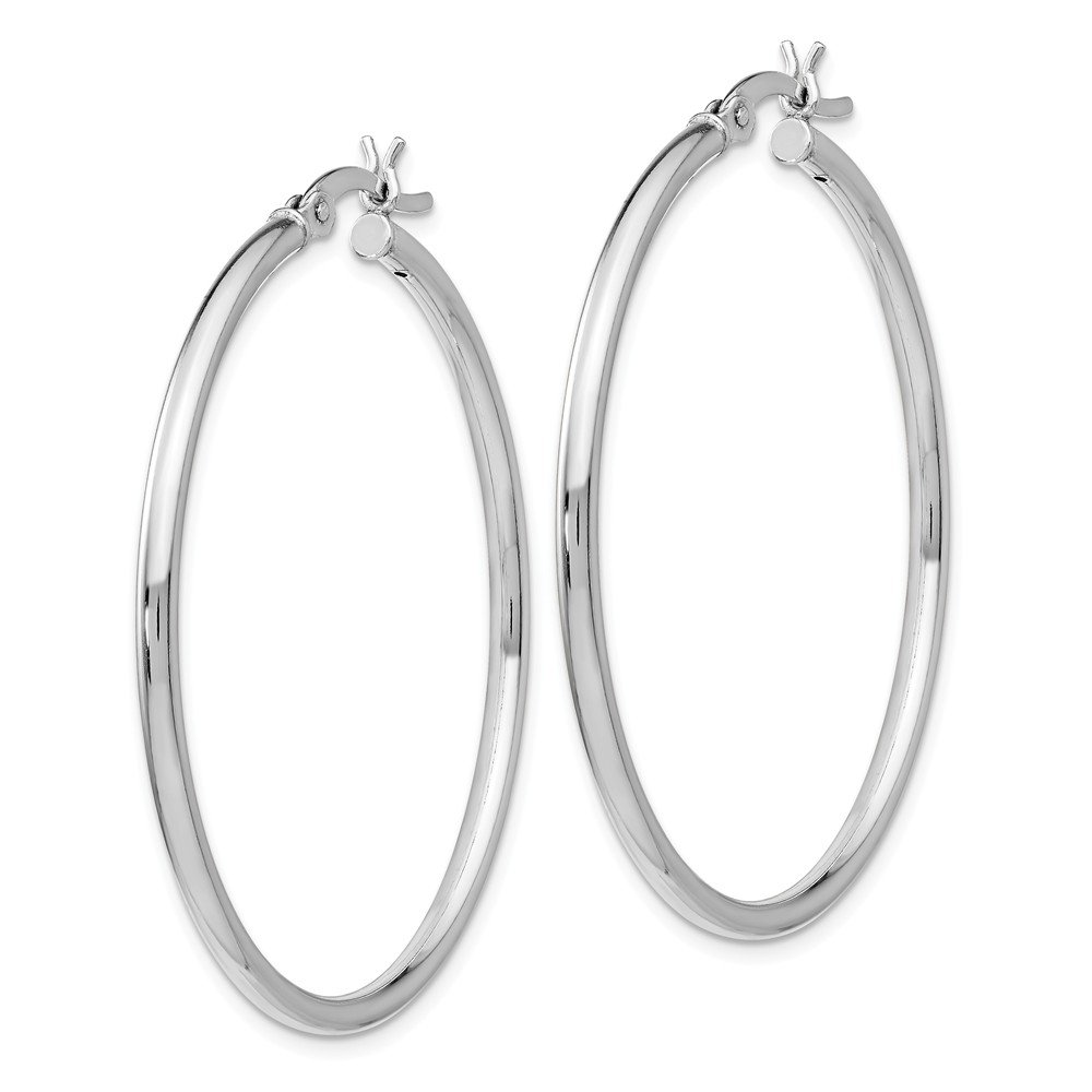 925 Sterling Silver Hinged Hoop Earrings - 41mm x 39mm - Elegant Dangle Earrings for Women - Perfect for Parties, Weddings & Everyday Wear