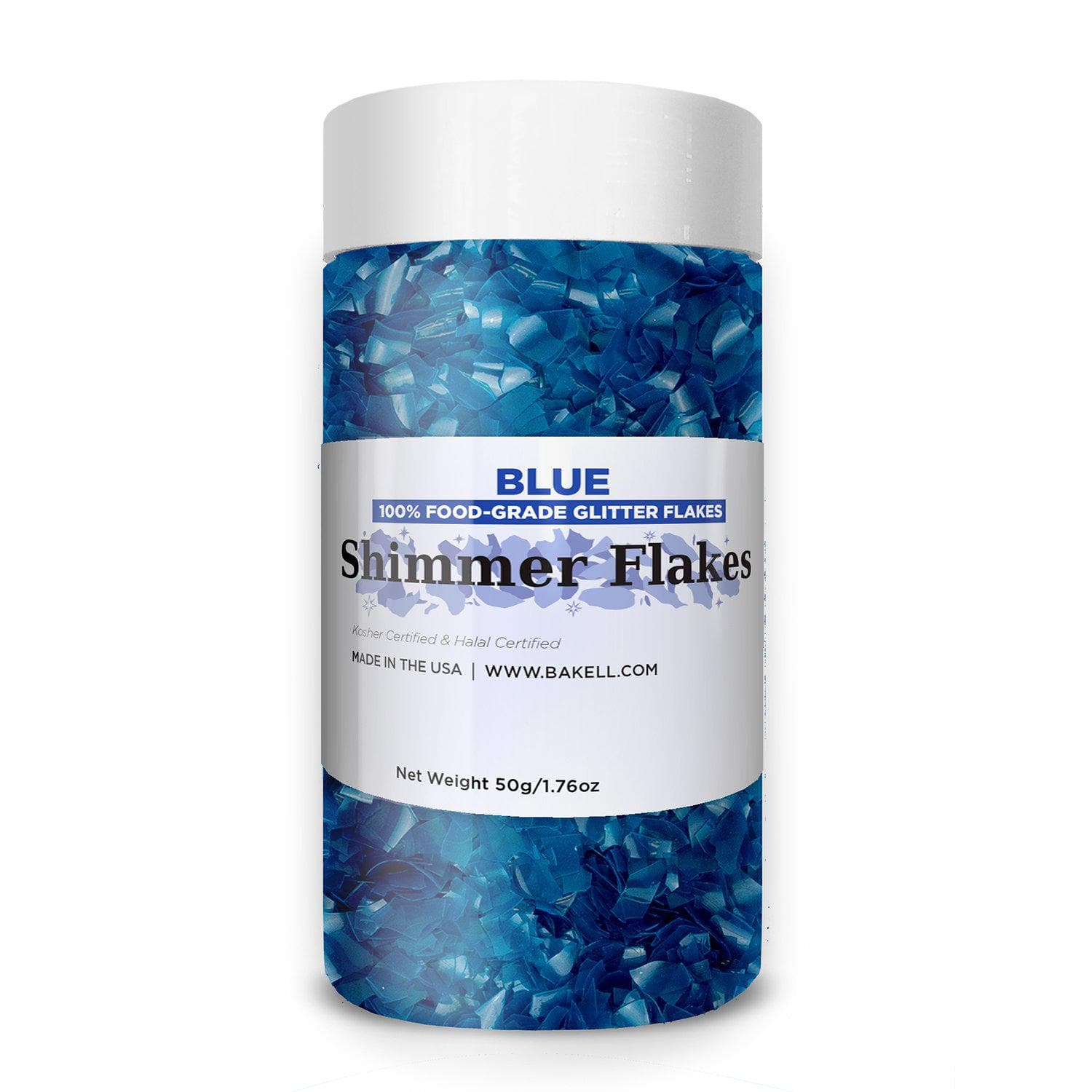 Blue Edible Shimmer Flakes for Baking & Cake Decorating - Food Grade Glitter Dust for Cupcakes, Cookies, Desserts & DIY Crafts