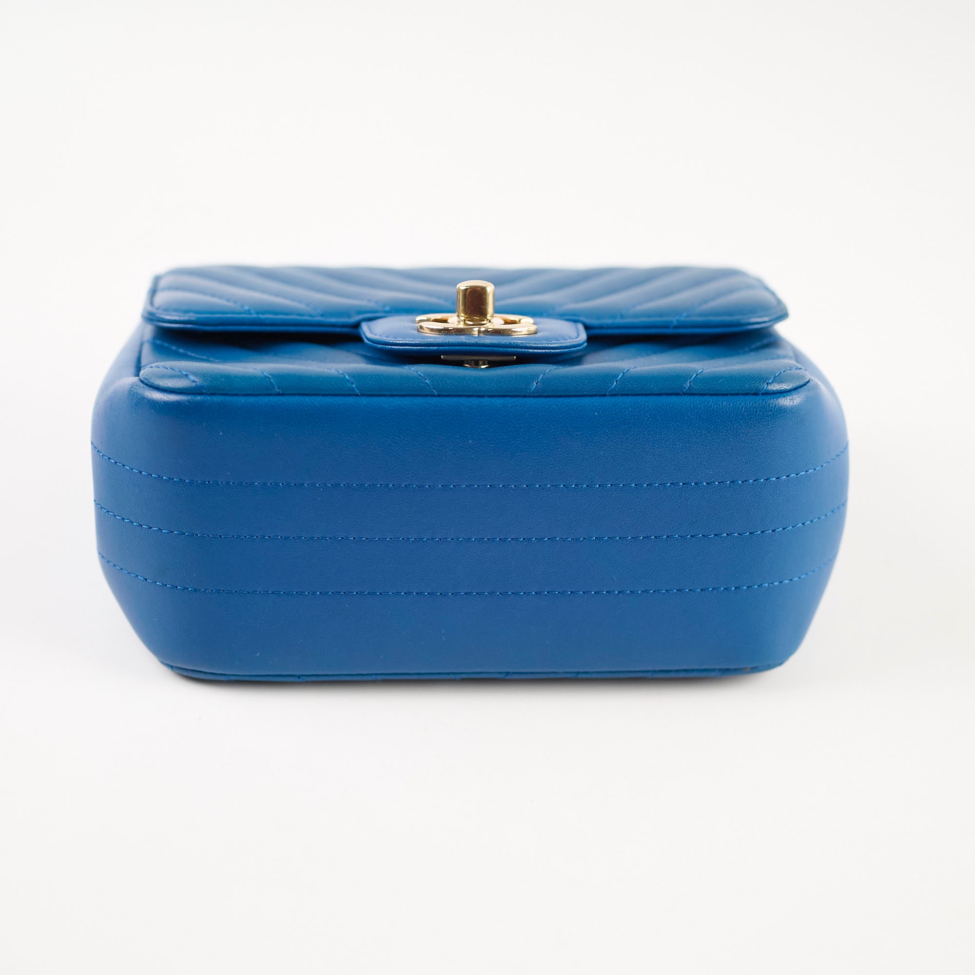 Chanel Mini Square Chevron Bag in Blue - Luxury Crossbody Bag for Women | Perfect for Parties, Dates & Everyday Use