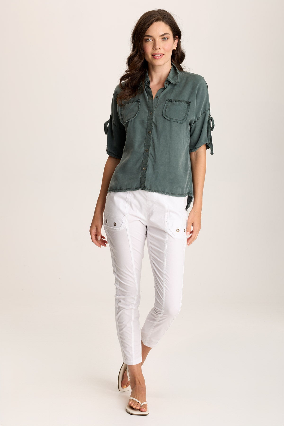 Vinton Twill Jersey Button Up Collar Shirt for Women - Stylish Casual & Office Wear - Perfect for Work, Dates & Everyday Outfits