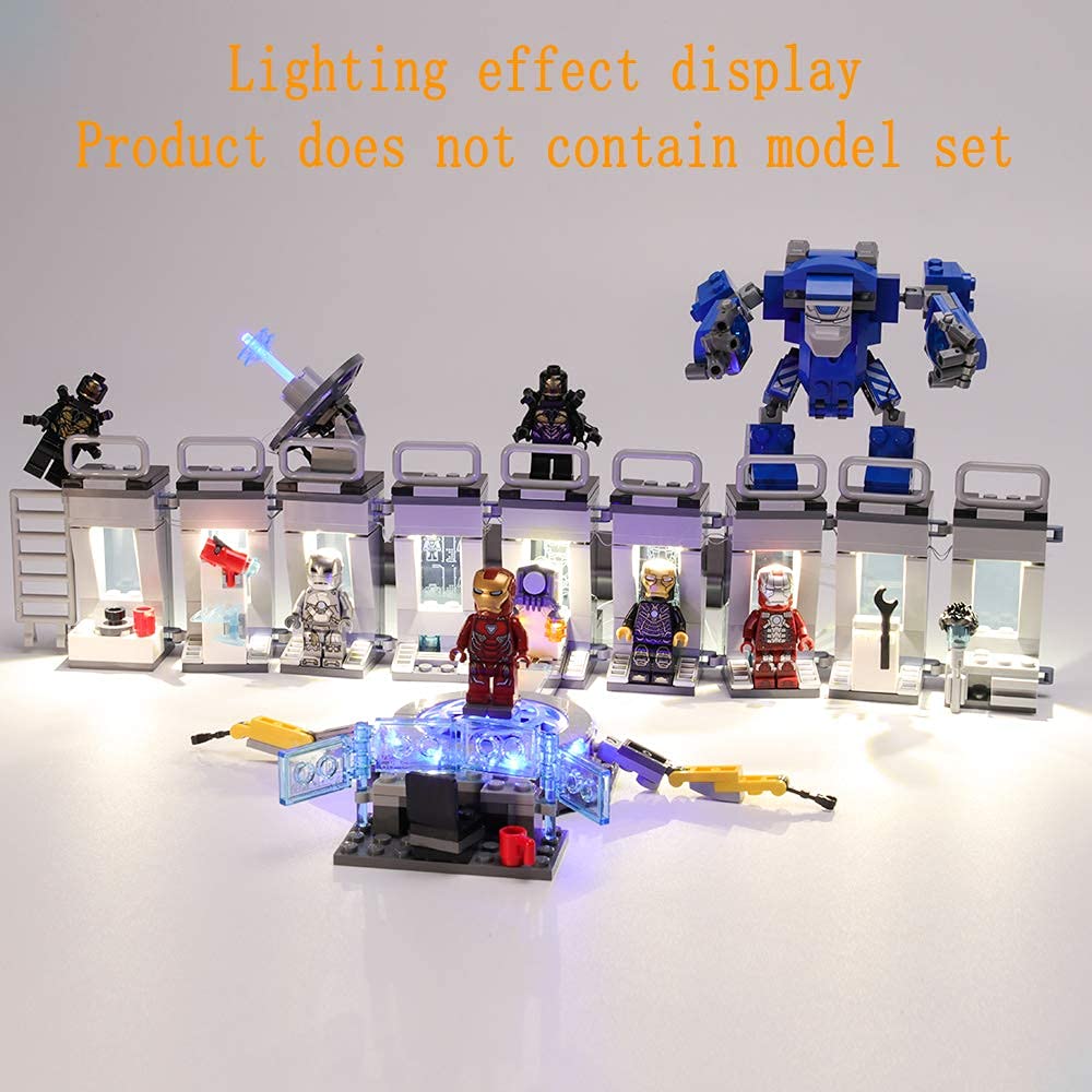 GEAMENT LED Light Kit for Lego Iron Man Hall of Armor 76125 - Compatible with Lego Building Blocks (Model Not Included) - Perfect for Superhero Displays & Lego Collector Showcases