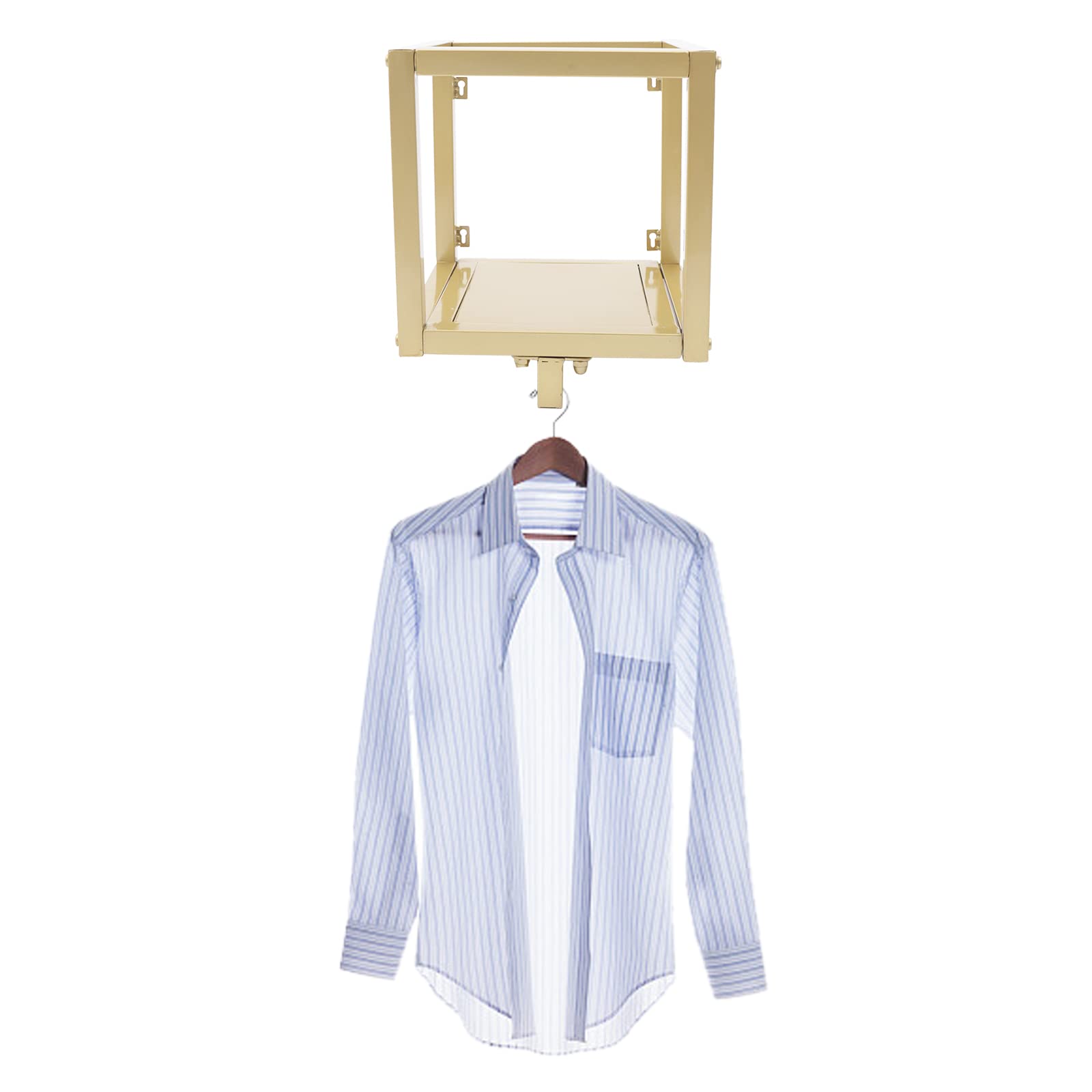 Wall Mounted Square Clothing Rack - Gold Garment Display Shelf for Boutique Stores & Home Organization | Perfect for Bathroom Towel Storage & Bedroom Clothes Hanging | Space-Saving Wall Mount Design