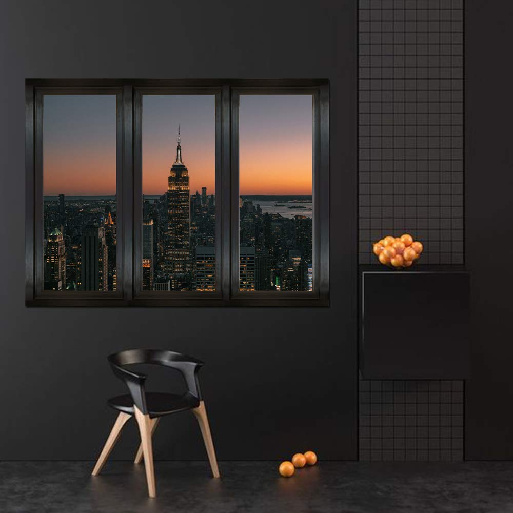 Signford Removable Wall Mural - 36x48 Inch Night Cityscape Wallpaper for Bedroom & Living Room Decor | Peel & Stick Wall Art for Home & Office
