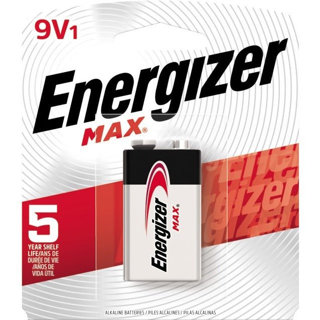 Energizer 9V Alkaline Battery (1-Pack) - Long-Lasting Power for Smoke Detectors, Toys & Electronics