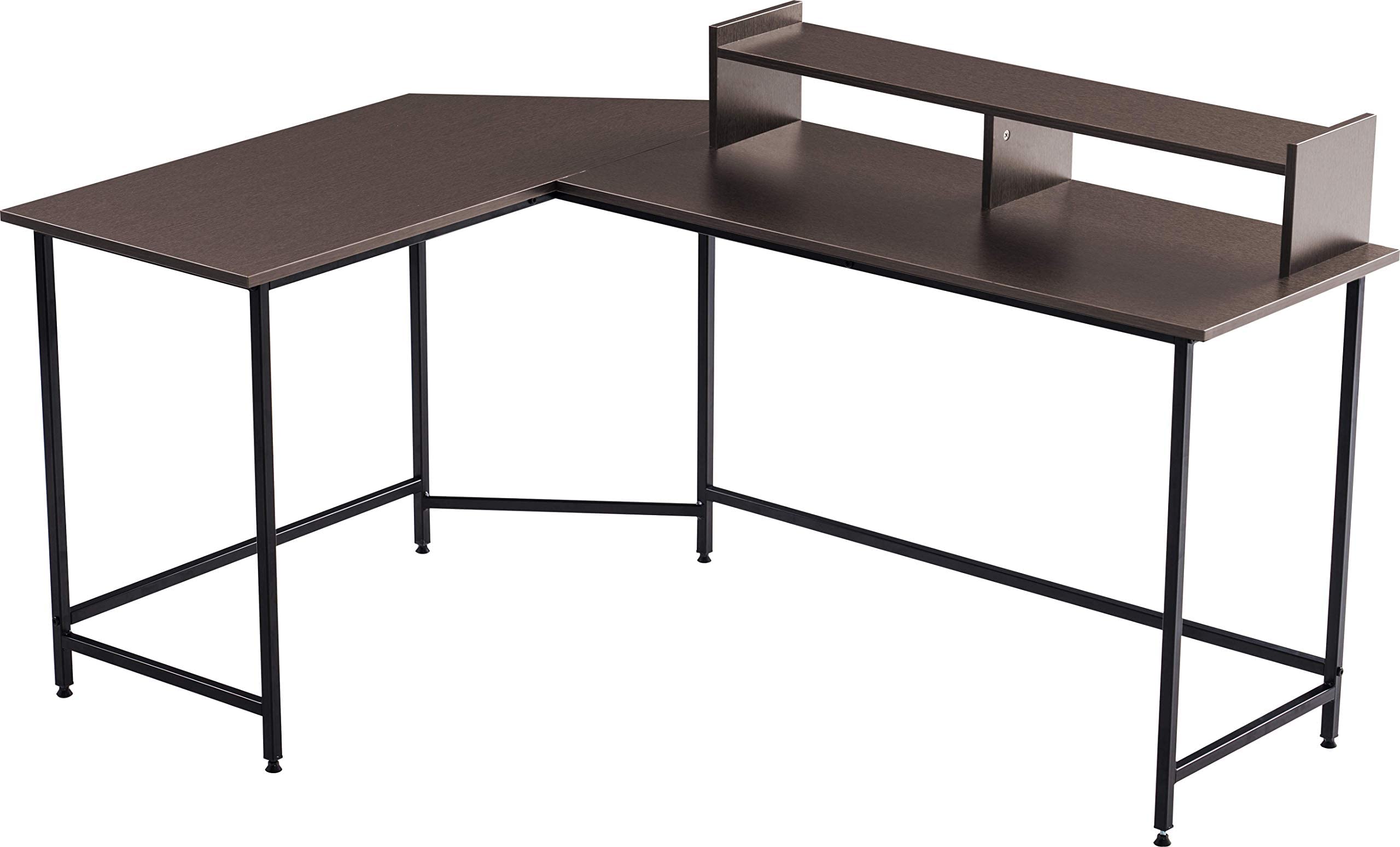 ivinta L-Shaped Gaming Desk - Reversible Corner Computer Desk with Monitor Stand for Small Spaces, Home Office, Living Room & Bedroom | Compact Workstation for PC Gaming & Remote Work