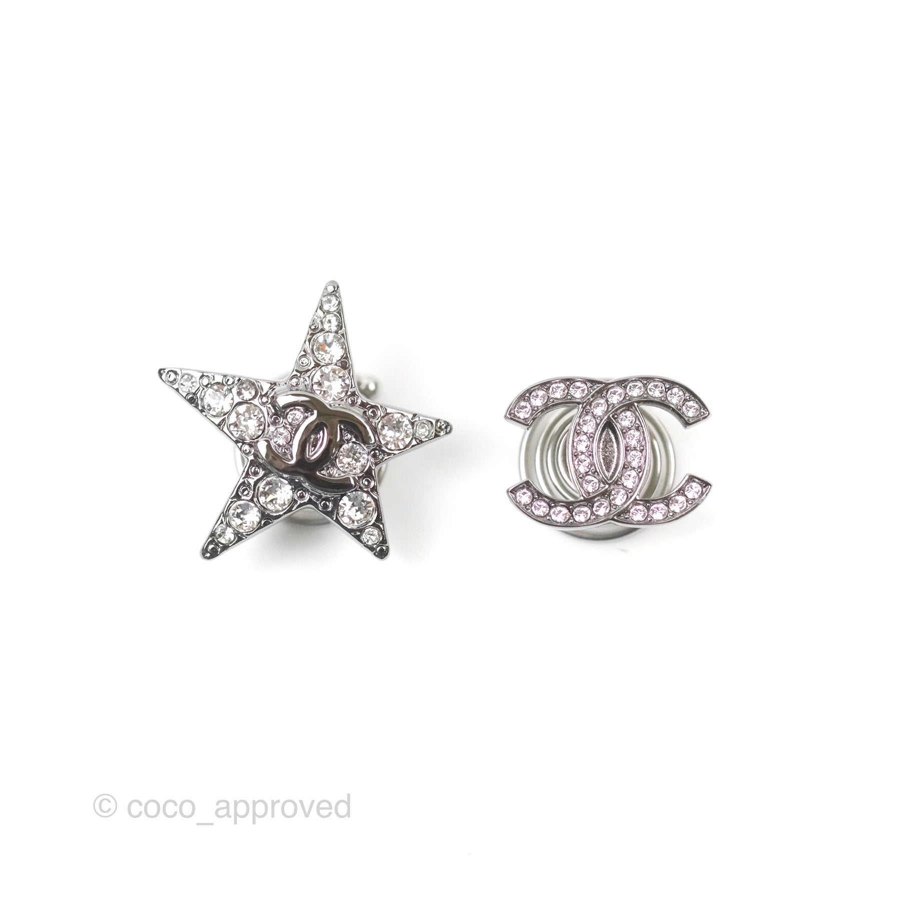 Chanel CC Crystal Star Hair Clip Gun Metal 22C - Elegant Hair Accessory for Parties, Weddings & Special Occasions
