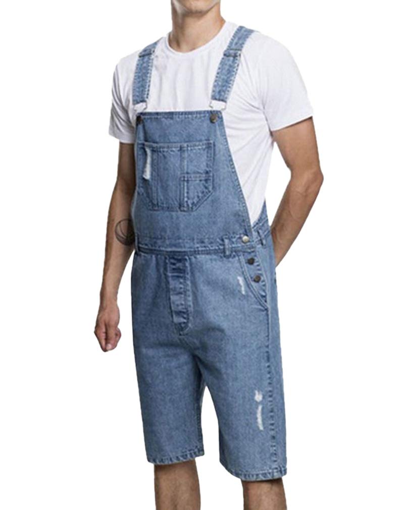 Vintage Ripped Distressed Denim Shorts for Men - GUOCU Casual Jean Dungarees & Bib Overalls Jumpsuit | Perfect for Summer Outfits, Streetwear Fashion and Outdoor Activities