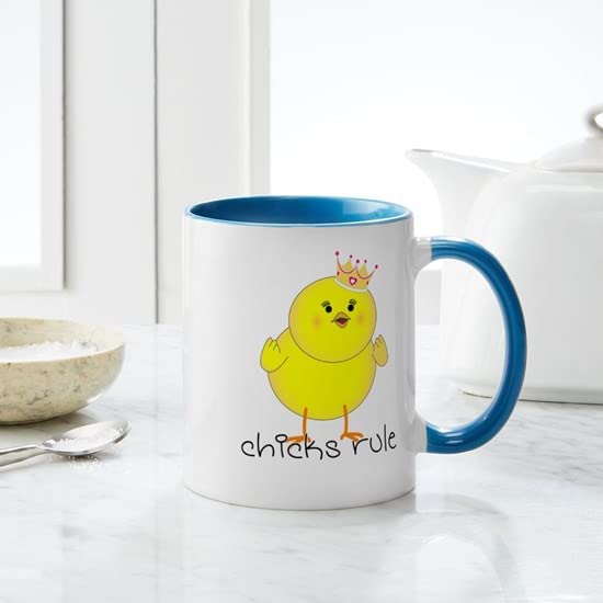 Chicks Rule Ceramic Coffee Mug 11 oz (325 ml) - Funny & Inspirational Gift for Women, Office Use, Home Decor, Tea & Coffee Lovers