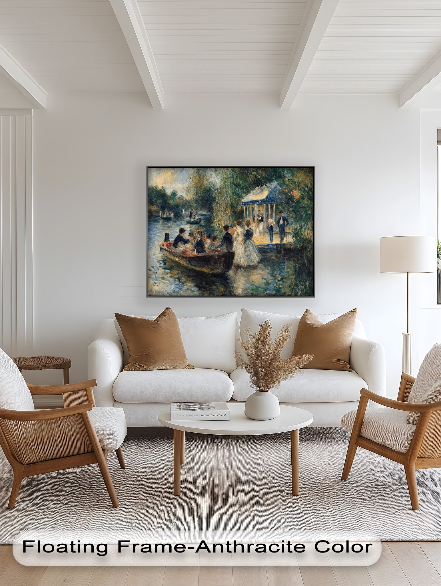 Afternoon Gathering by the River - Handmade Impressionist Oil Painting on Canvas - Perfect for Living Room, Bedroom, or Office Wall Decor