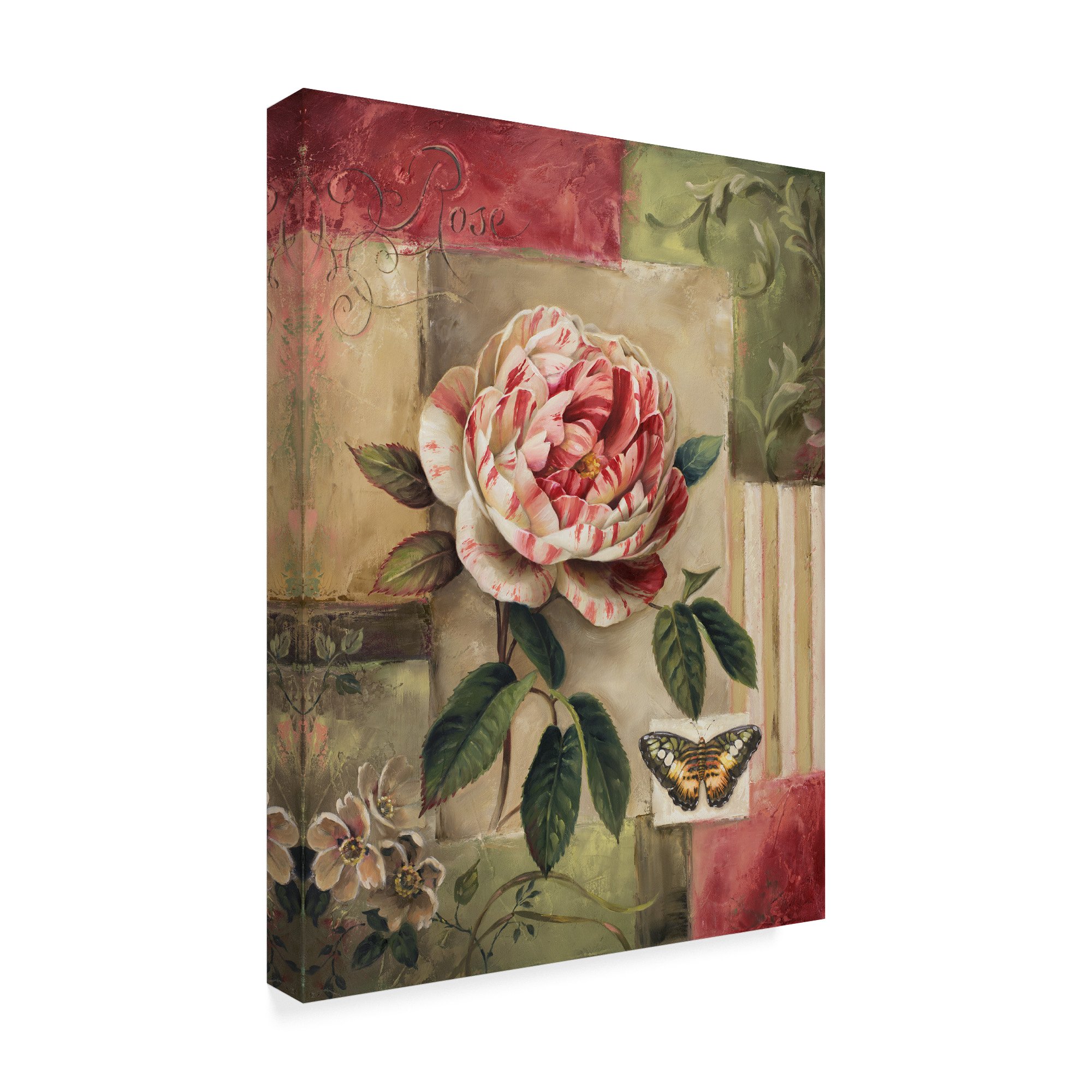 Lisa Audit Rose and Butterfly Wall Art Print - 18x24 Inches Floral Decor for Living Room, Bedroom & Office