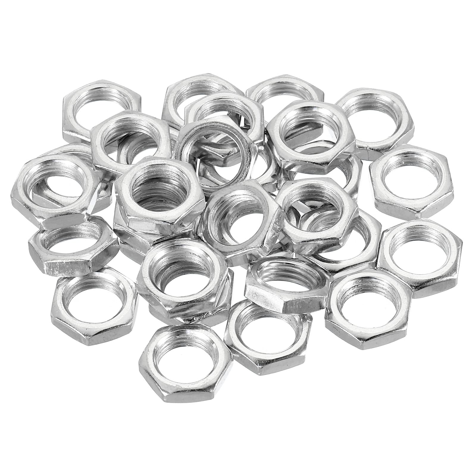 PATIKIL M10 x 1.0 Steel Hex Nuts, 30 Pack - Metric Thread Zinc Plated Nuts for Bolts & Fasteners (4mm Height) - Ideal for Automotive, Machinery & DIY Projects
