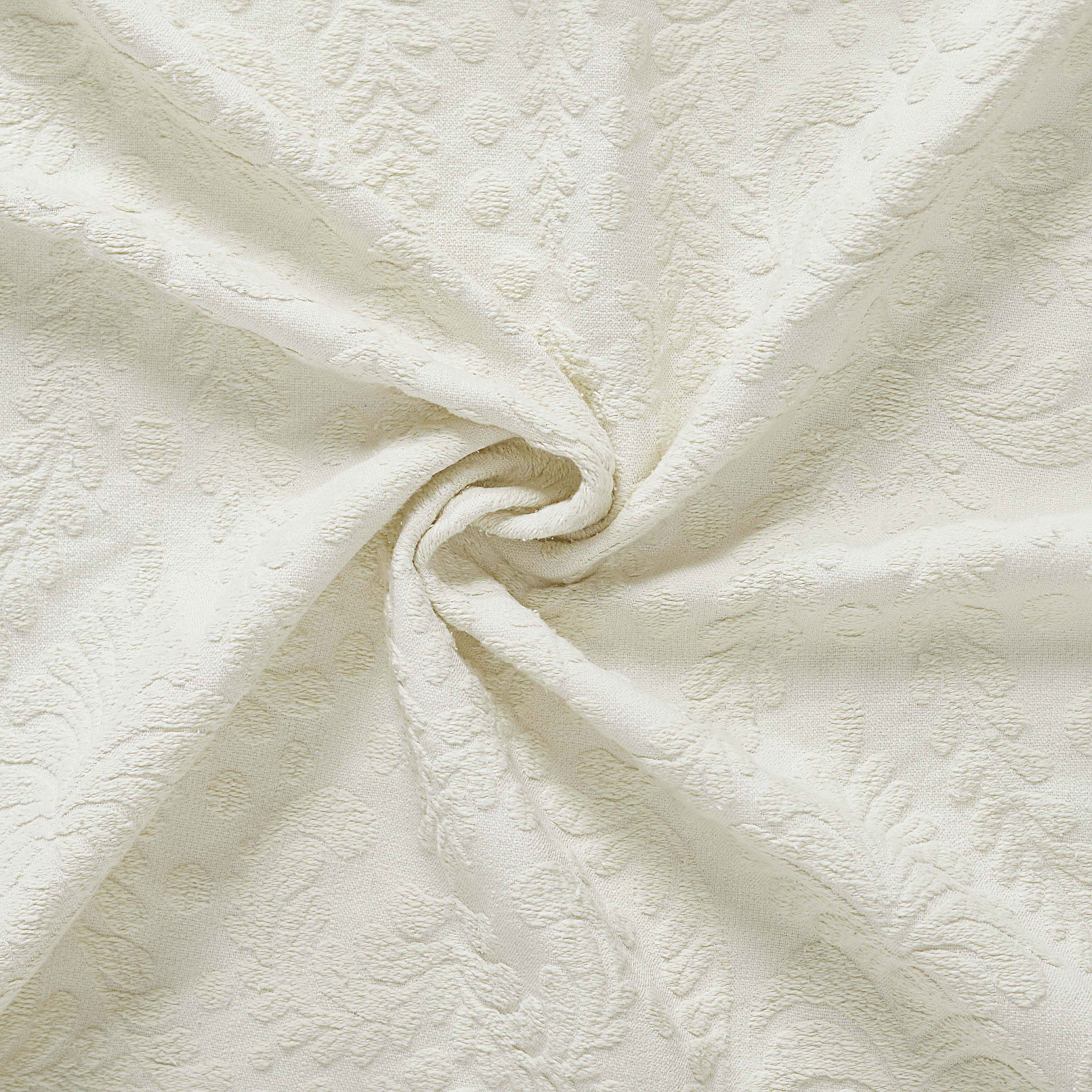 Premium Aspen Cotton Blend Jacquard Woven Floral Bedspread Set with Scalloped Edges - Queen Size Luxury Bedding for Master Bedroom & Guest Room Decor