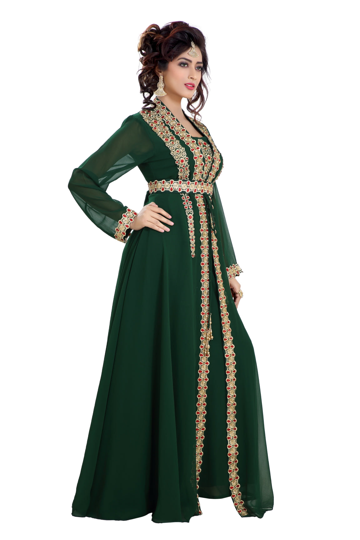 Elegant Designer Maxi Dress Robe Jalabiya – Flowy Long Abaya for Women | Perfect for Eid, Wedding & Special Occasions
