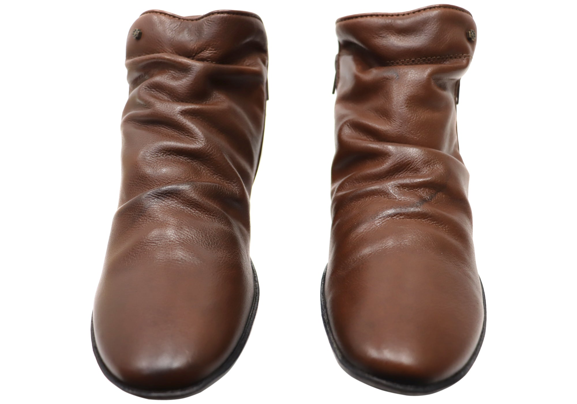 Perlatto Linda Women's Comfortable Leather Ankle Boots - Brazilian Made Leather Booties for Walking, Work & Casual Outfits