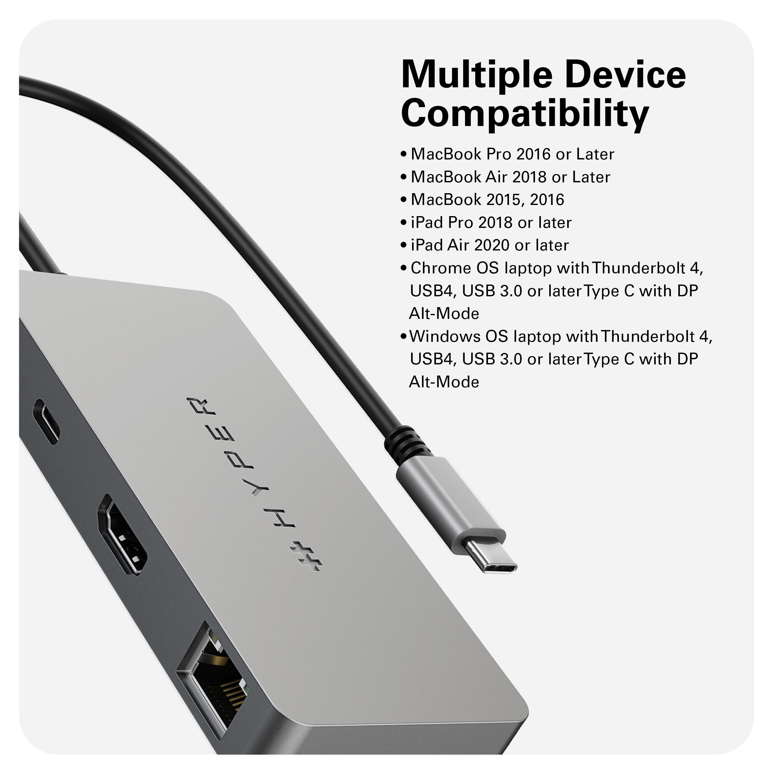 HyperDrive 5-Port USB C Hub with 86W Power Delivery, 4K HDMI, Ethernet & 5Gbps USB-A Ports - Universal USB-C Hub for MacBook, Laptop, Chromebook & USB-C Devices - Perfect for Home Office, Remote Work & Multi-Screen Setup