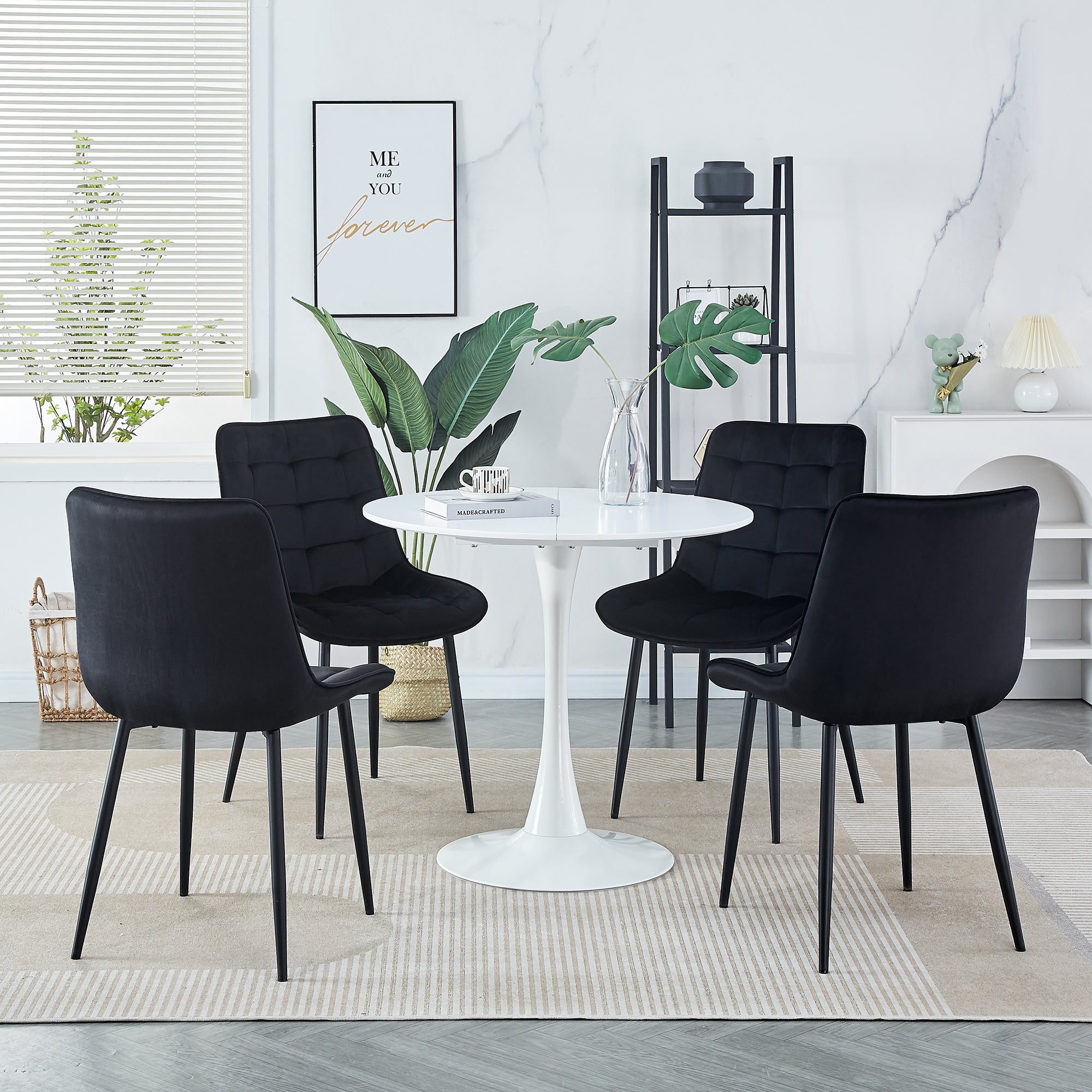 Modern Black Dining Chairs Set of 2 - Contemporary Style with Easy Assembly for Restaurants, Cafes, Offices & Living Rooms - Perfect for Home Dining & Commercial Spaces