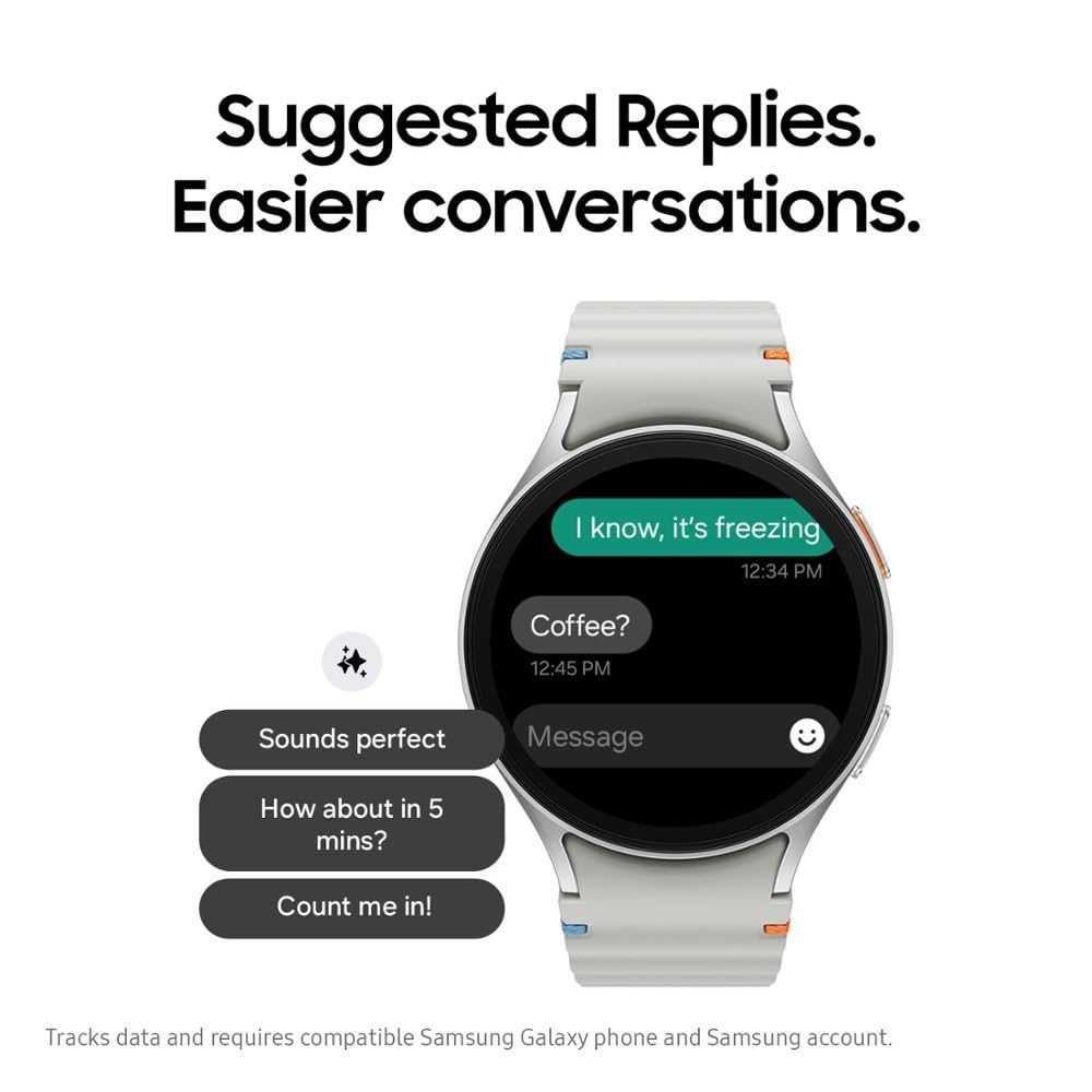 Samsung Galaxy Watch 7 AI Smartwatch 44mm (SM-L310N Latin America Version) - Bluetooth Fitness Tracker with Heart Rate Monitor, Sleep Tracking & Wellness Tips - Silver for Running, Gym Workouts & Daily Activity Tracking