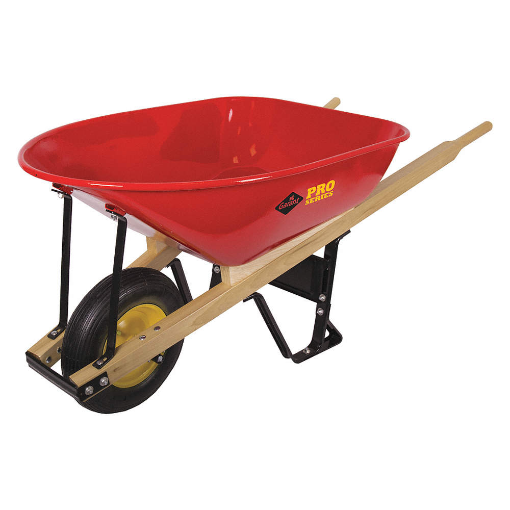 GARANT TIFS600FF Professional 6 cu. ft. Heavy Duty Wheelbarrow with Flat-Free Tires - Perfect for Construction, Gardening, and Landscaping Projects