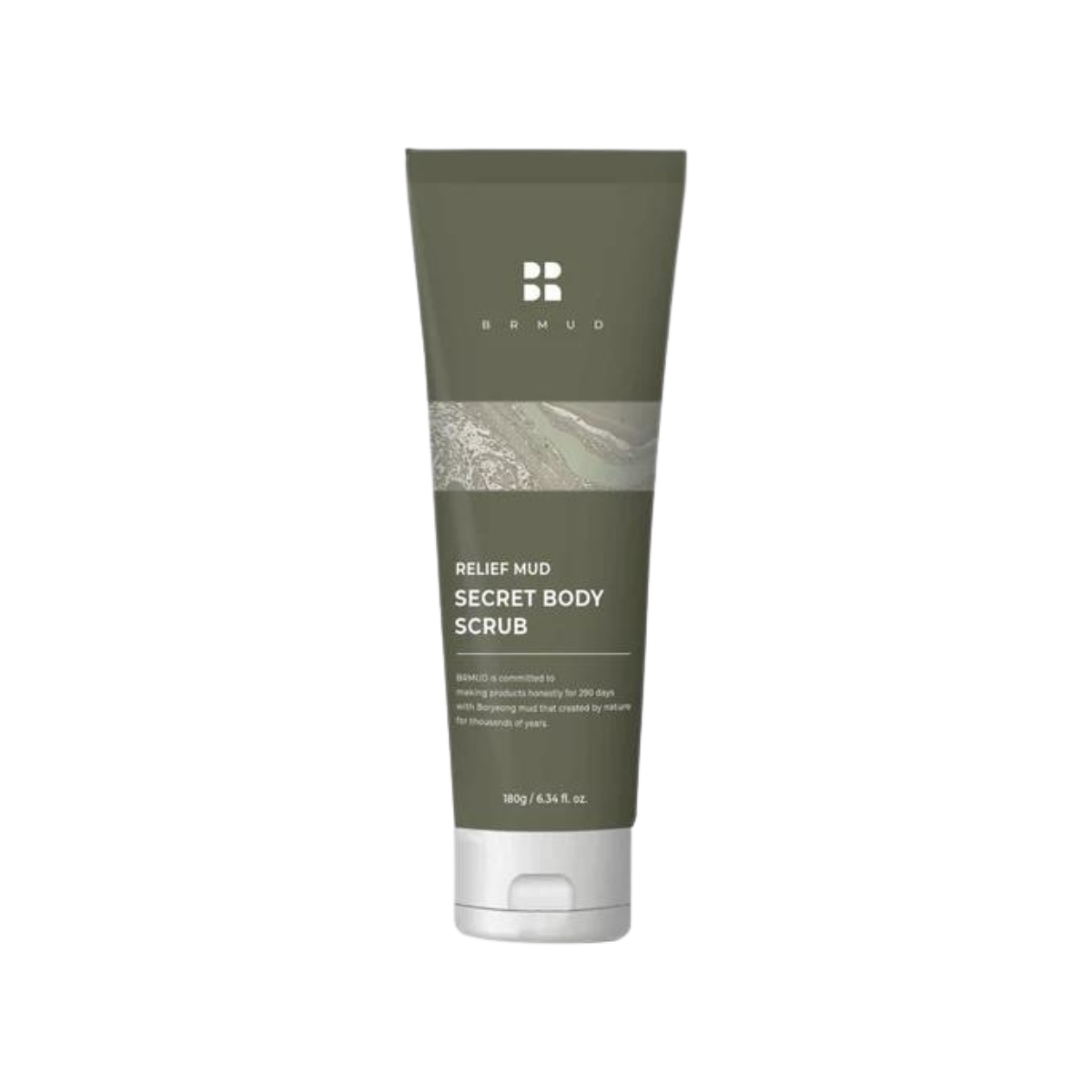 BRMUD Relief Mud Secret Body Scrub 180g - Natural Exfoliating & Detoxifying Body Wash for Smooth Skin - Perfect for Spa, Self-Care & Relaxation at Home