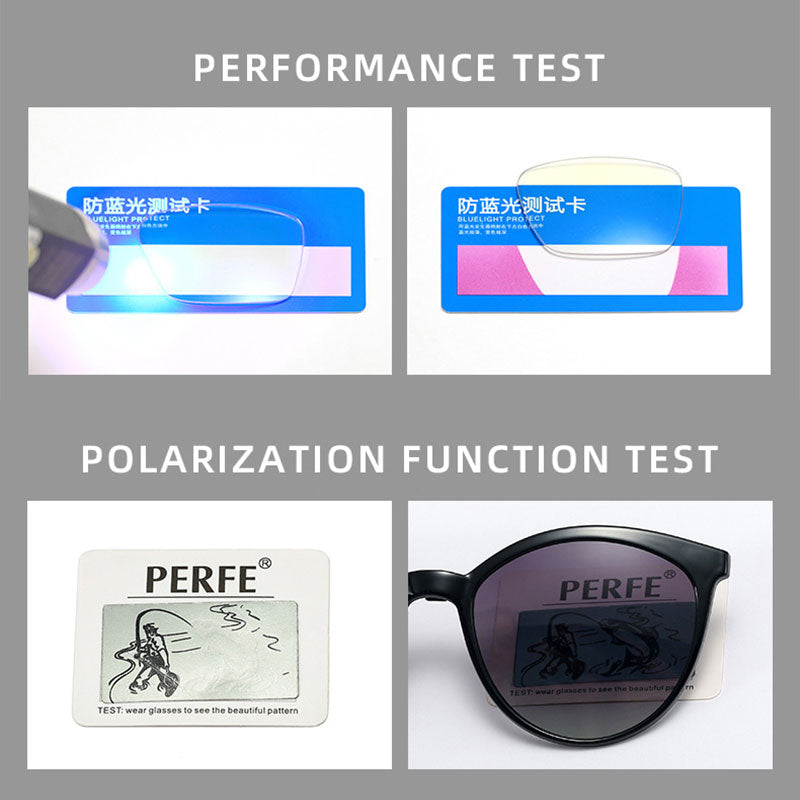 CCspace Unisex Full Rim Round Cat Eye Titanium Frame Eyeglasses with Clip-On Sunglasses (48344) - Stylish Reading Glasses for Work, Driving & Outdoor Activities