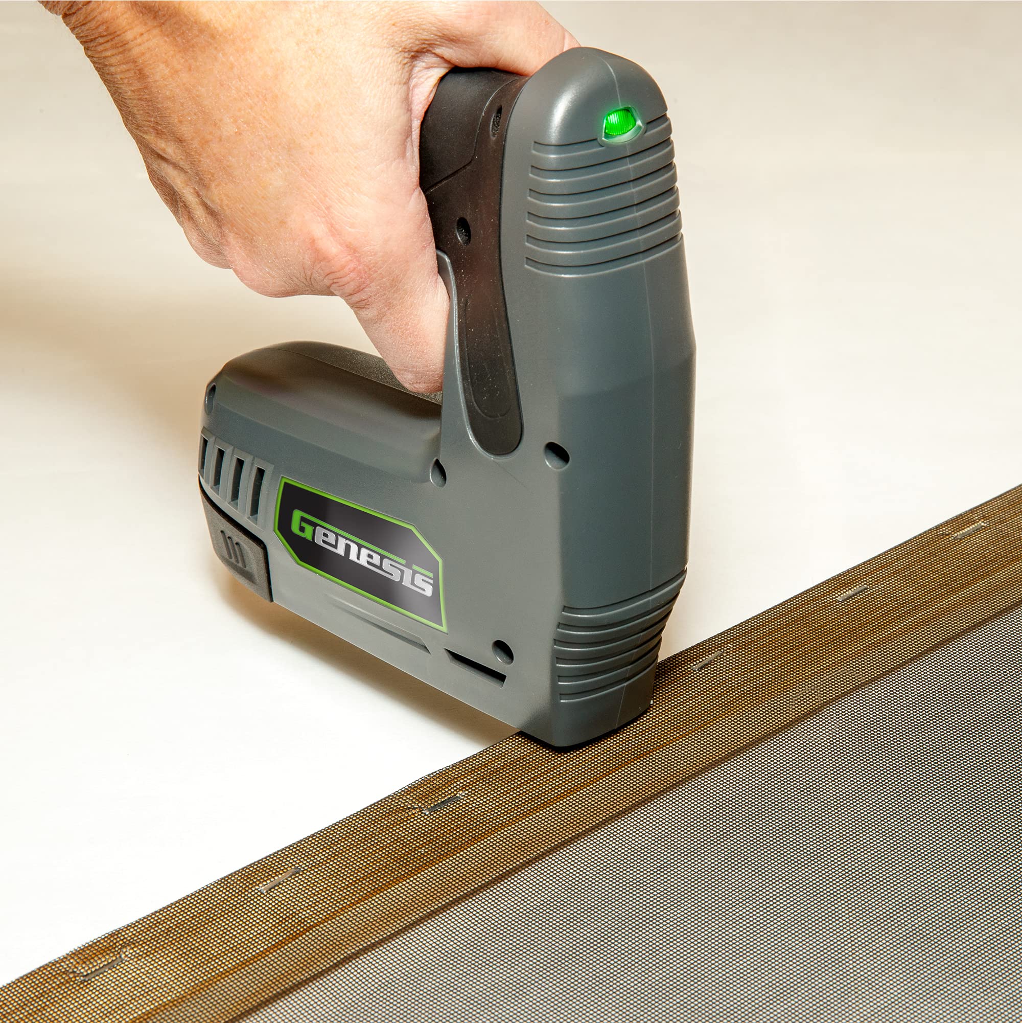 Genesis GLSN08B 8V Cordless Electric Staple Gun Kit with Battery, Charger, Staples & Nails - Perfect for DIY Projects, Home Repairs & Upholstery Work