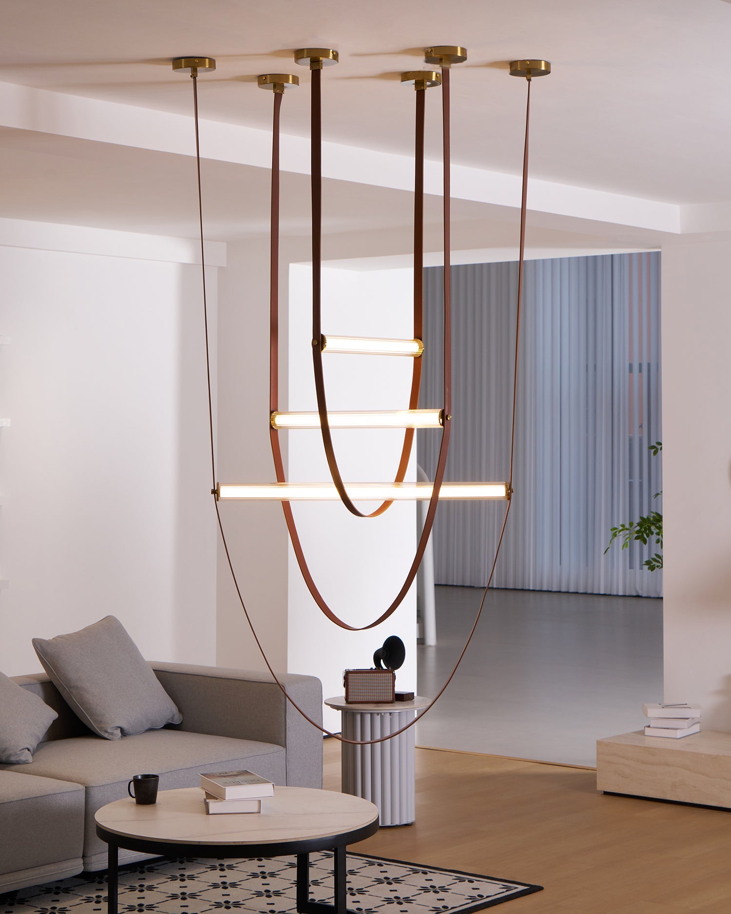 Handmade Art Belt Pendant Lamp - Bohemian Style Hanging Light Fixture for Living Room, Bedroom & Dining Room Decor