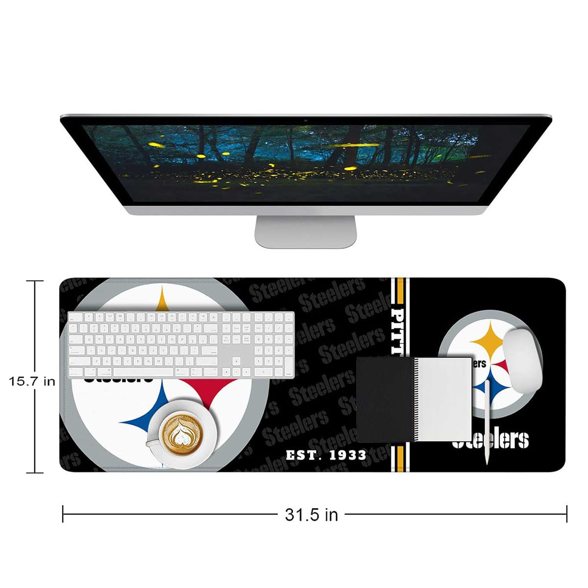 Extended Large Gaming Mouse Pad 31.5 x 11.8 Inch - XL Non-Slip Topographic Desk Mat with Rubber Base for PC, Laptop & Office Work | Perfect for Gaming, Home Office & Workstation in Pittsburgh
