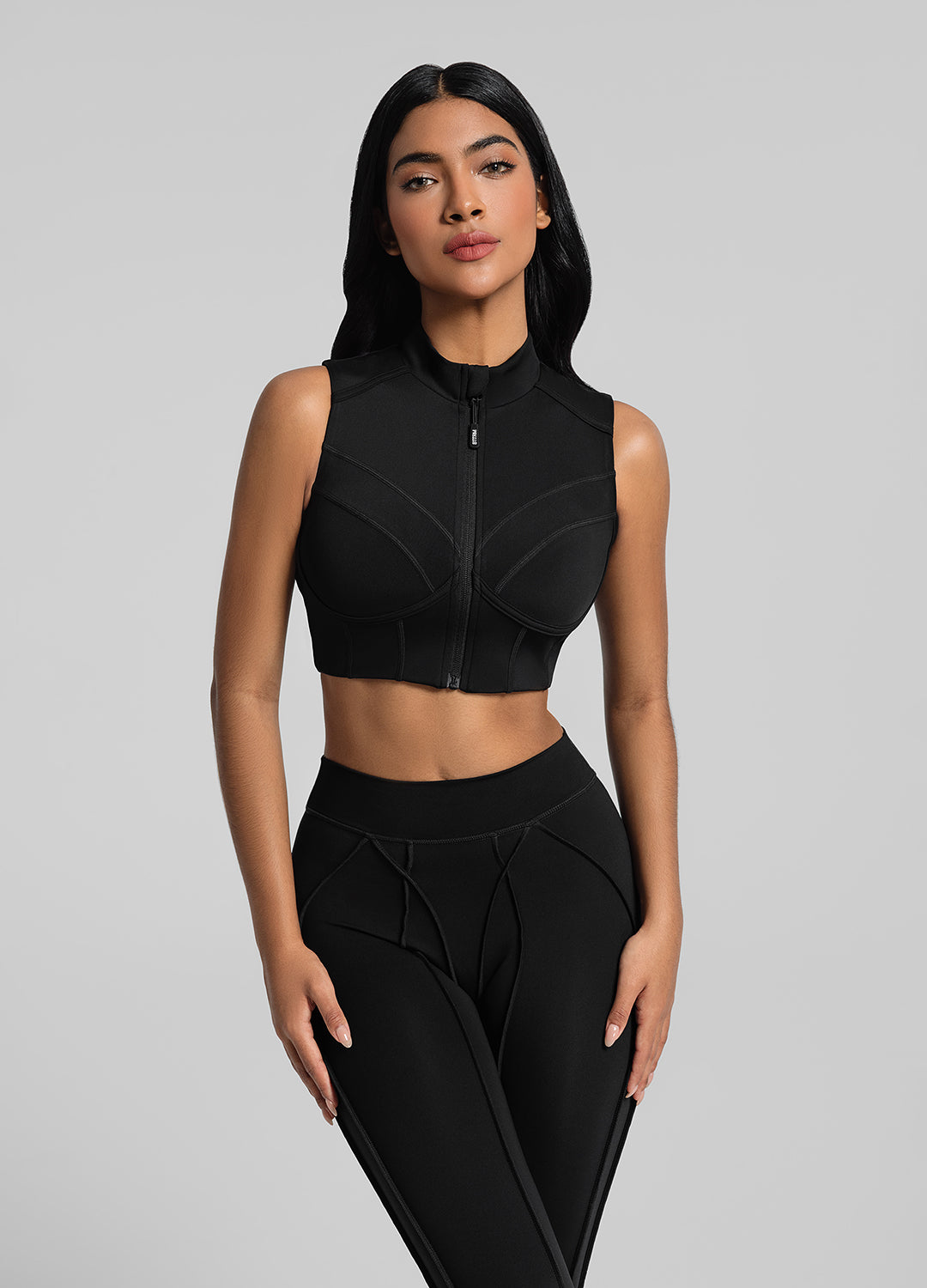 Stylish High Neck Zip Up Top for Women - Trendy Workout & Casual Wear - Perfect for Gym, Running & Everyday Outfits