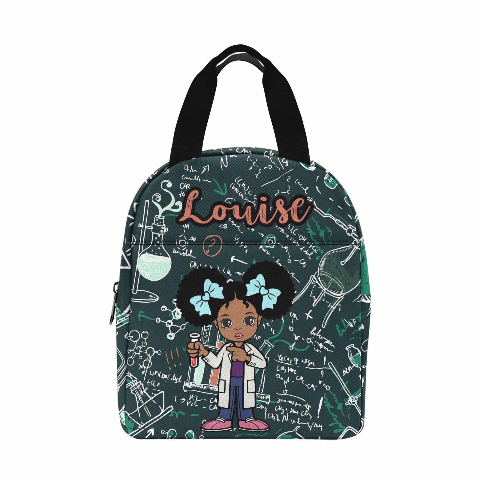 Custom Personalized Lunch Box Bag with Name - Insulated Reusable Lunch Cooler for Students, Scientists, Camping, Hiking & Travel - Great Gift Idea for Outdoor Enthusiasts & Professionals