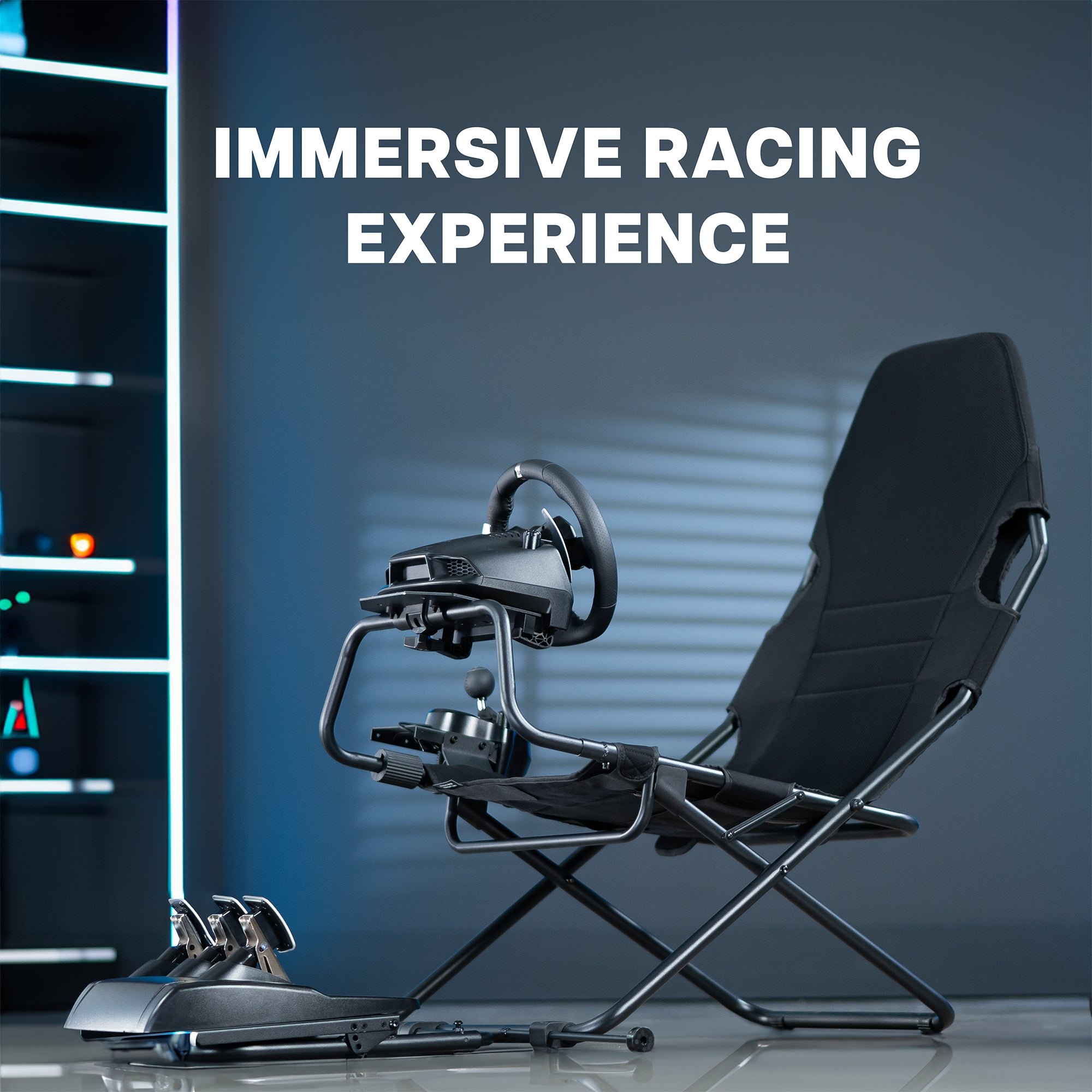 Foldable Racing Simulator Cockpit for PC & Console Gaming - Perfect for Home Racing Setup & Esports Training