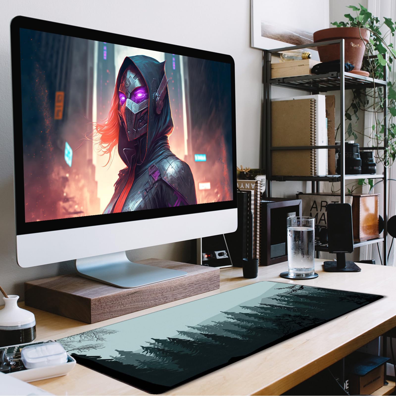 Large Desk Pad Mouse Mat with Forest Design - 31.5