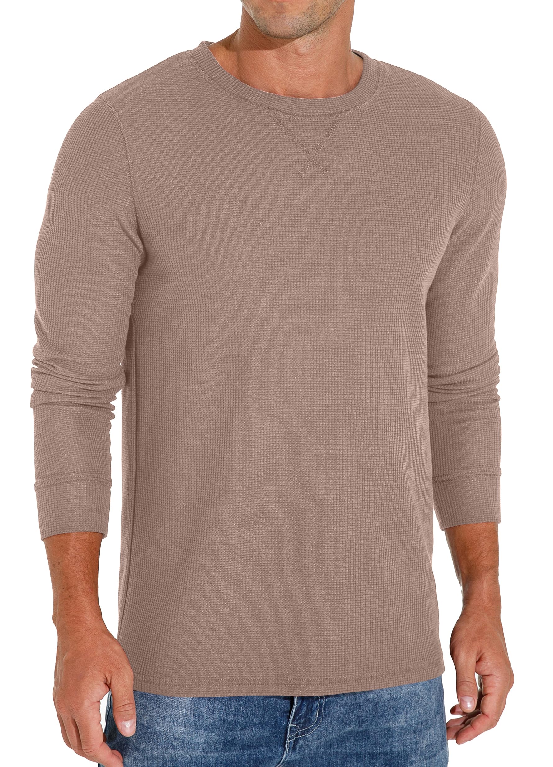 Sailwind Men's Waffle Crew Neck Casual T-Shirt - Soft Cotton Short Sleeve Tee for Everyday Wear, Gym & Outdoor Activities
