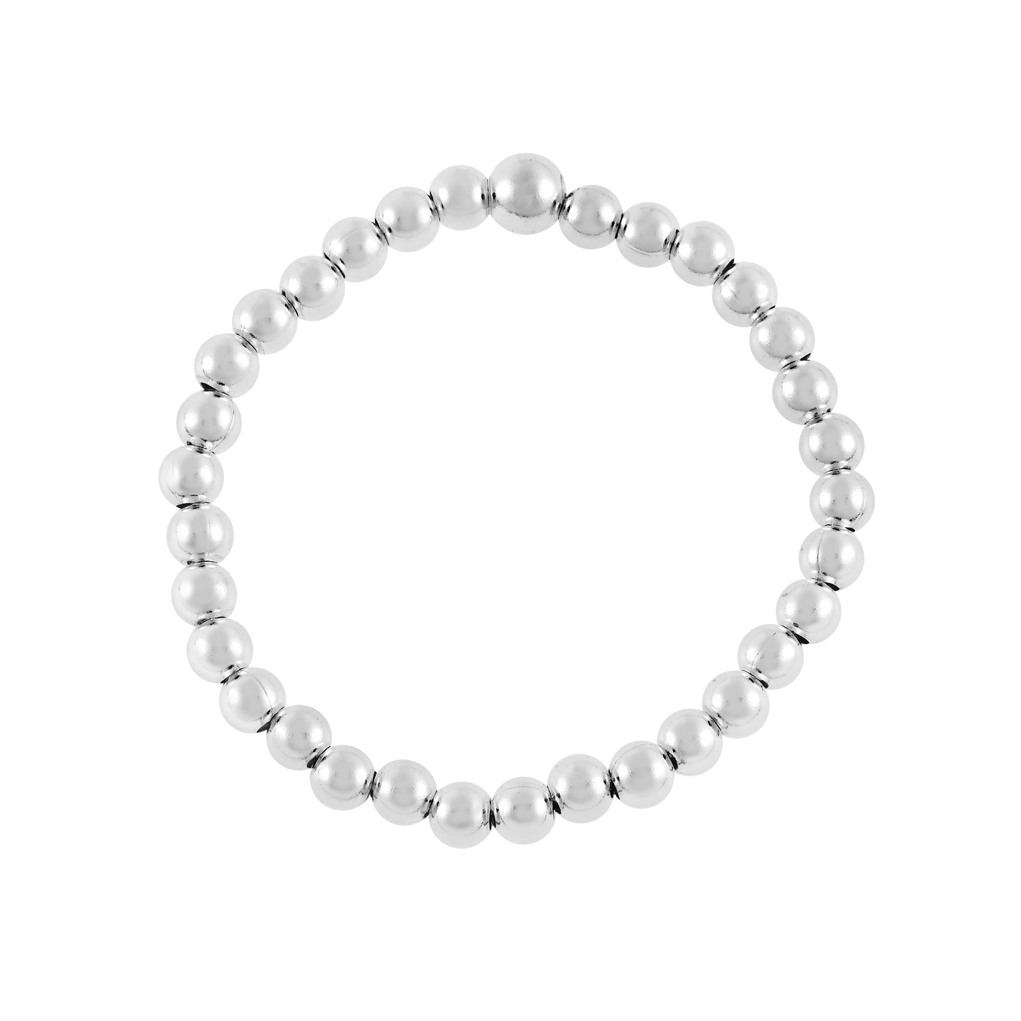 AeraVida .925 Sterling Silver Linked Spheres Beaded Elastic Ring for Women - Dainty Wedding, Promise & Fashion Rings Sizes 6-9 | Perfect for Everyday Wear, Special Occasions & Gift Giving
