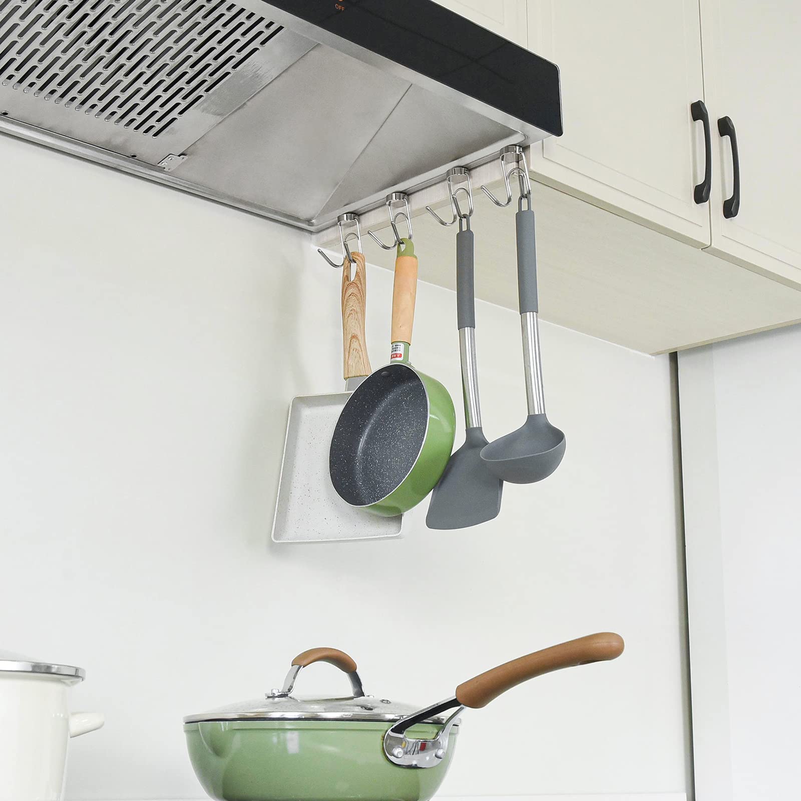 Heavy Duty 304 Stainless Steel Magnetic Hooks - 40Lbs Capacity (4 Pack, Silver) - Strong Refrigerator Magnets for Kitchen, Toolbox, Cabinets, RV & Cruise Ship Essentials - Perfect for Hanging Utensils, Tools & Camping Gear
