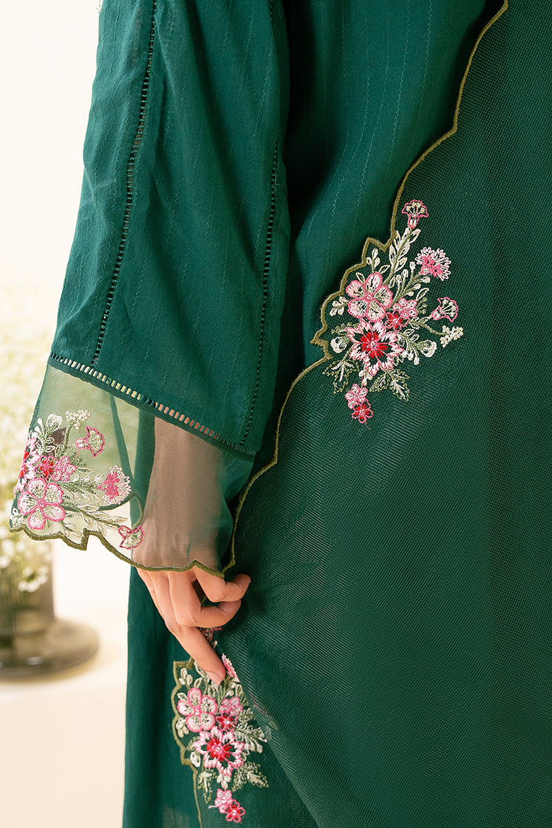 Elegant Forest Green 2-Piece Set (Shirt & Dupatta) for Women – Perfect for Weddings, Parties & Festive Occasions