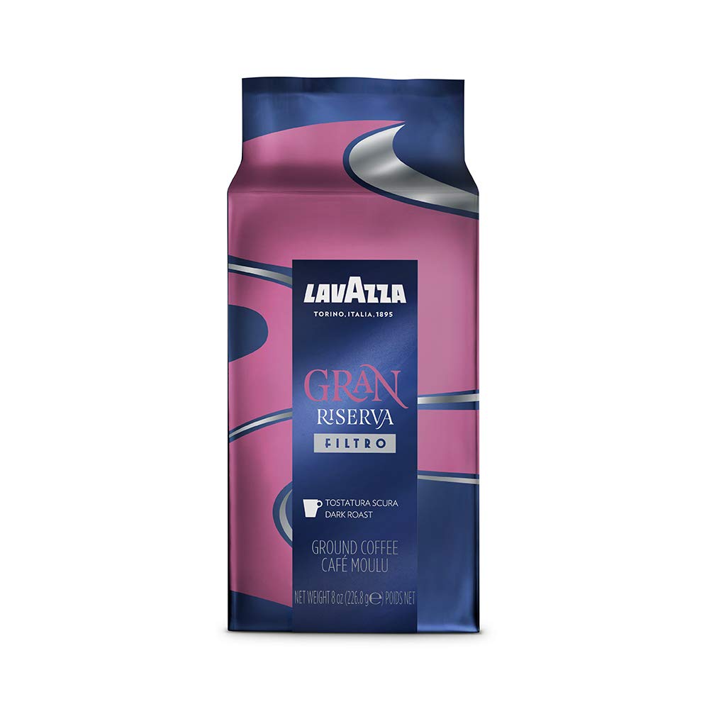 Lavazza Gran Riserva Filtro Dark Roast Ground Coffee - 8oz Brick (Pack of 20) | Rich & Bold Italian Coffee for Drip Brewing & French Press | Perfect for Home, Office & Coffee Shops