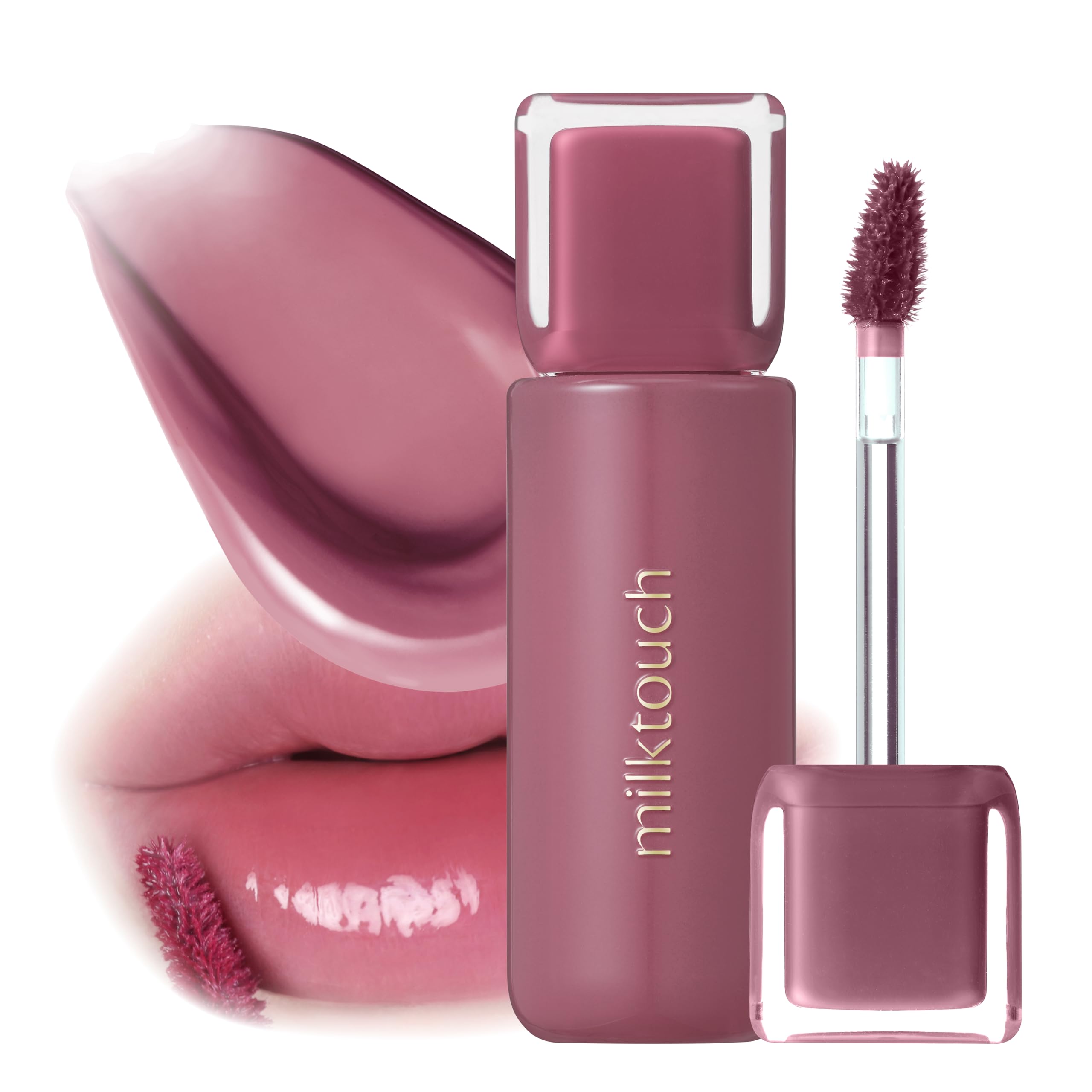 MILKTOUCH Jelly Fit Glow Lip Tint - Hydrating Lip Gloss with Long-Lasting Moisture & Vibrant Color Stain | Lightweight Non-Sticky Formula | Radiant Shine Korean Lip Tint (09 Pine Mauve, 4ml) | Perfect for Daily Wear, Date Night & Makeup Looks
