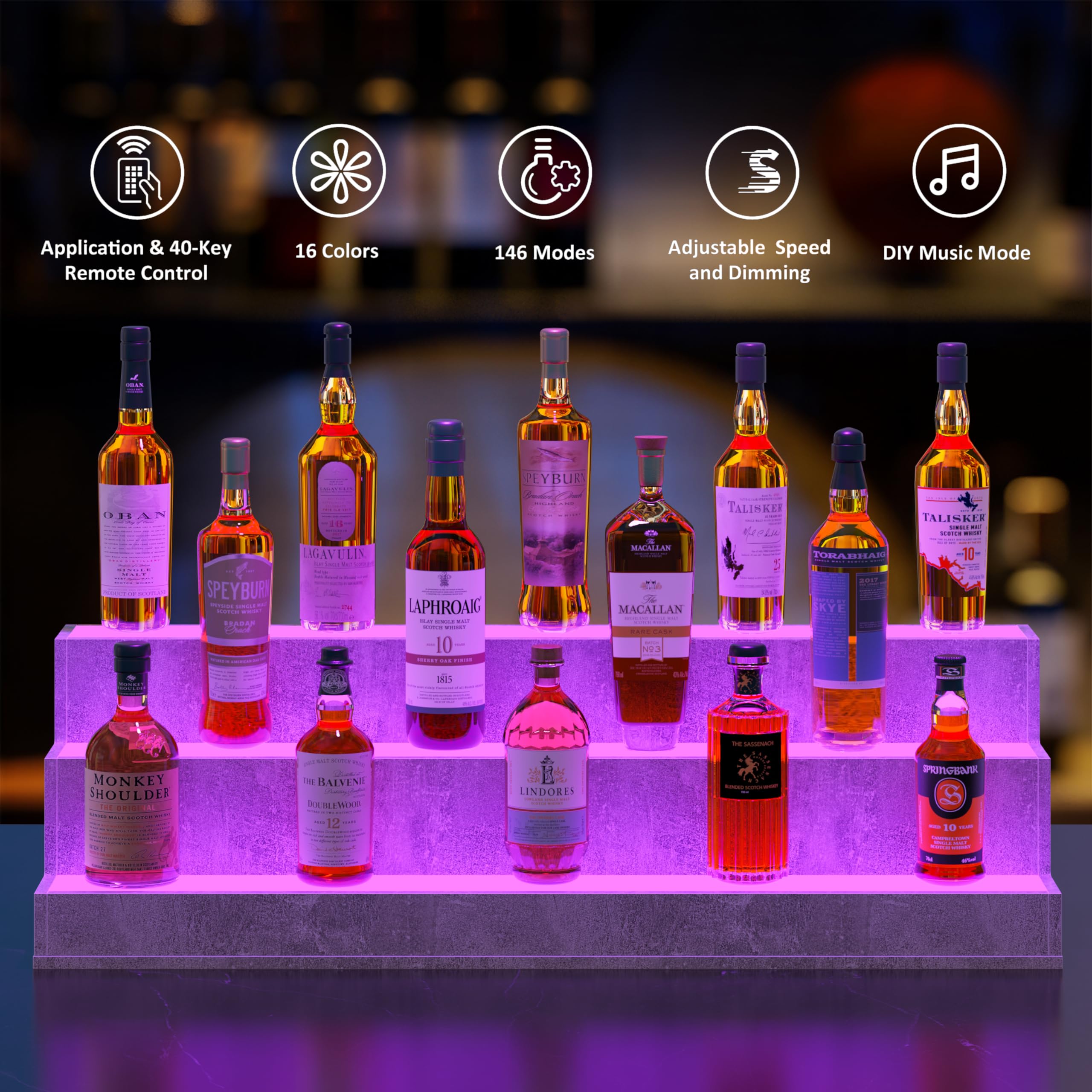 LED Bar Shelf with Lights - 38
