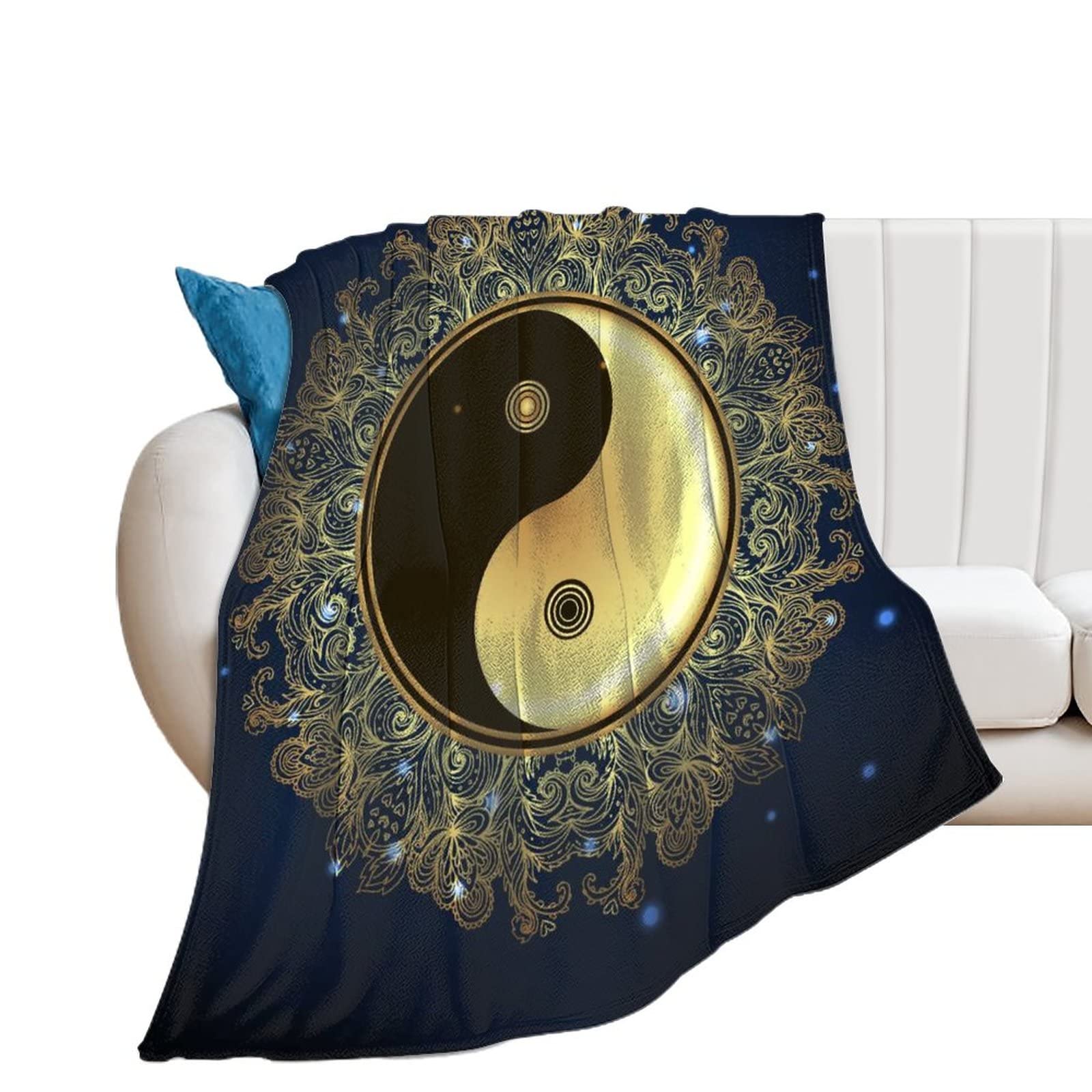 Soft Fleece Tai Chi Throw Blanket - Lightweight Flannel Plush Blanket for Bed, Couch & Sofa (40''×50'') - Cozy Warm Blanket for Yoga, Meditation & Home Relaxation