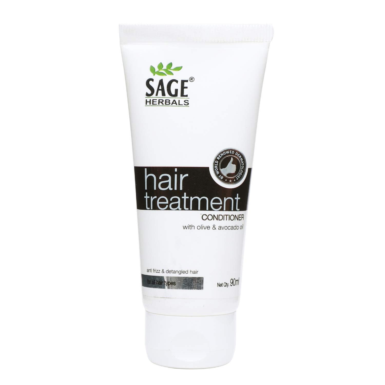 Sage Herbals Hair Treatment Conditioner with Olive Oil, Avocado Oil, Brahmi & Aloe Vera - Anti Frizz, Reduces Hair Fall, Softens & Smooths Hair (90ml) - Perfect for Dry, Damaged Hair & Daily Hair Care Routine