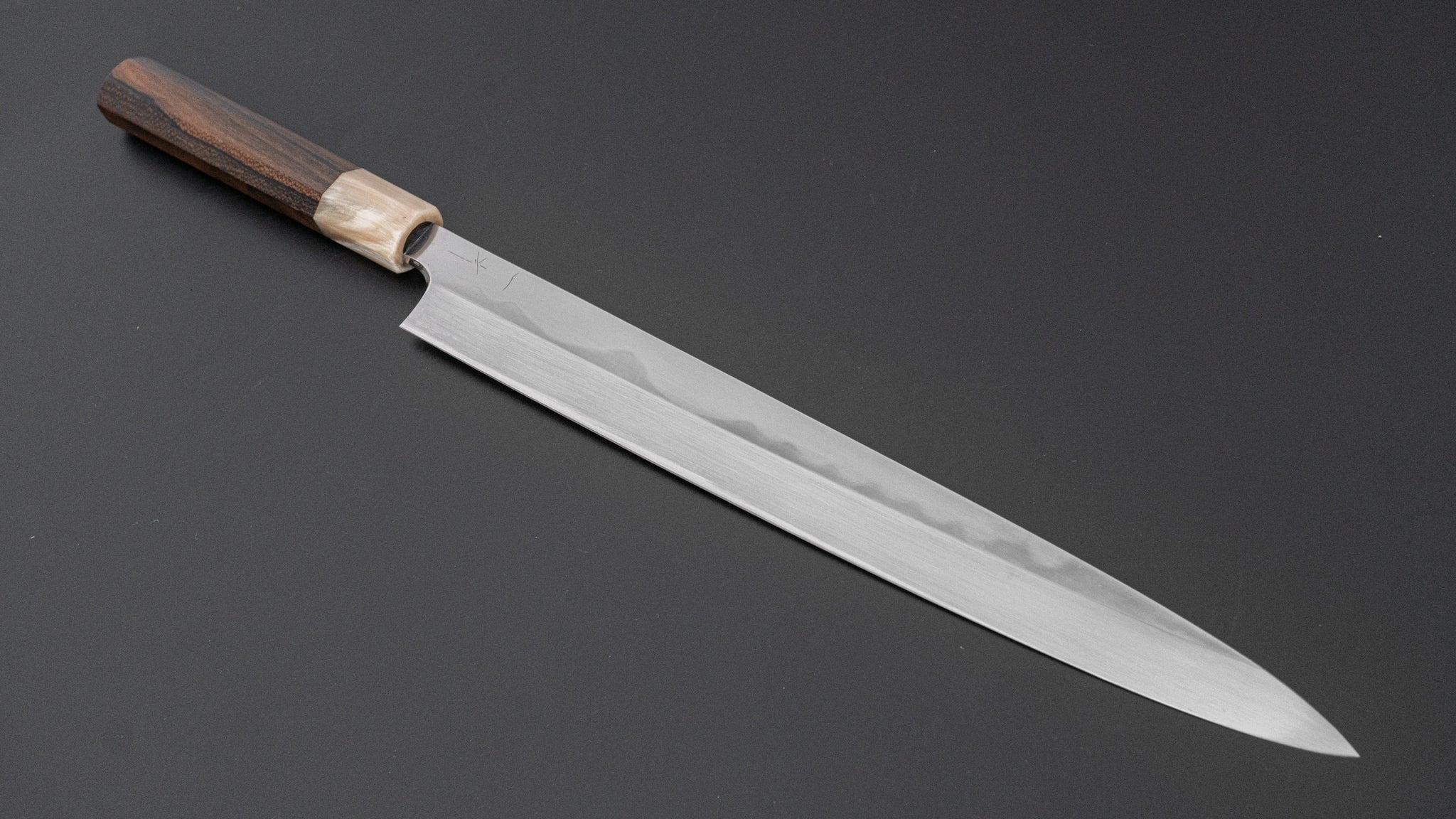 Hitohira Togashi White #1 Fuji Mizu Honyaki Yanagiba 330mm Sushi Knife - Premium Japanese Ziricote Wood Handle with Saya - Perfect for Sushi Chefs & Japanese Cuisine Lovers