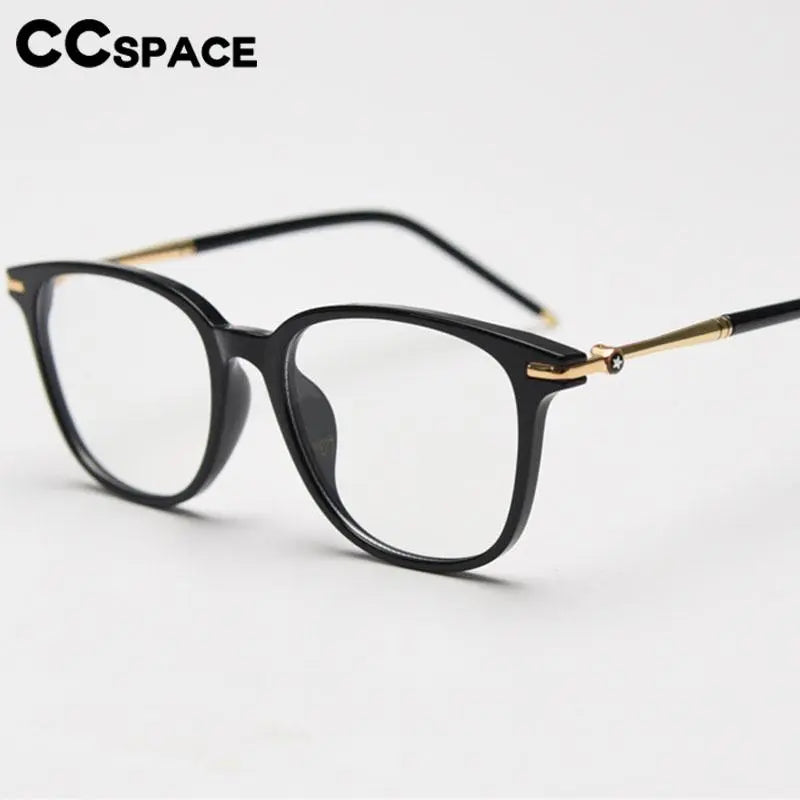 CCspace Unisex Full Rim Square TR90 Titanium Eyeglasses 56968 - Lightweight Durable Frames for Work, Reading & Everyday Wear