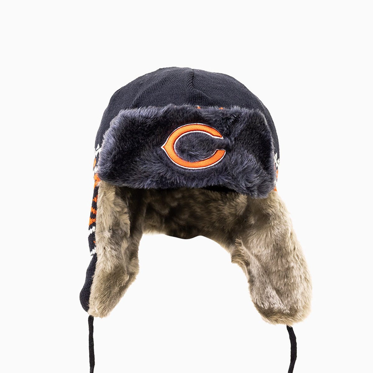 Chicago Bears NFL Trapper Knit Cuff Beanie Hat - Official Team Logo Winter Skull Cap for Men & Women - Perfect for Football Games, Skiing, and Cold Weather Outdoor Activities