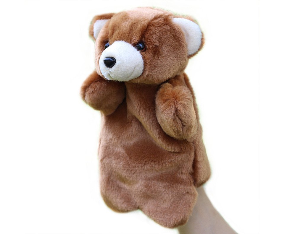 RIY Zoo Friends Animal Hand Puppets - Bear Educational Puppet for Kids, Storytelling, Classroom Activities & Interactive Play